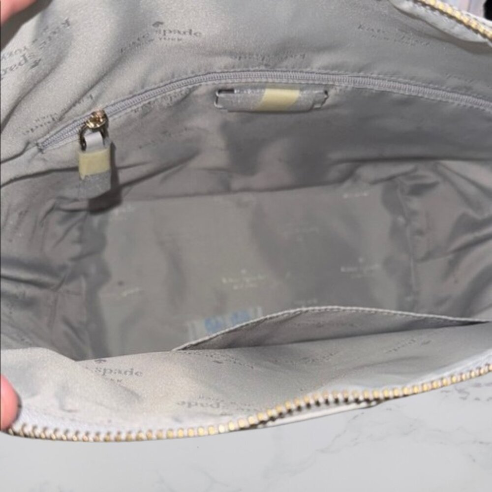 NWT Kate Spade New York Chelsea Large Duffle Crossbody Platinum Grey - Picture 13 of 13